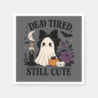 Servilleta De Papel Dulce Fantasma Coquette de Halloween con Lazo