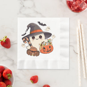 Servilleta De Papel Dulce Fantasma de Halloween al Estilo Kawaii