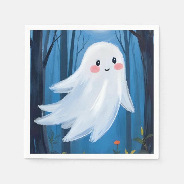 Servilleta De Papel Dulce Fantasma Halloween Espeluznante (Anverso)