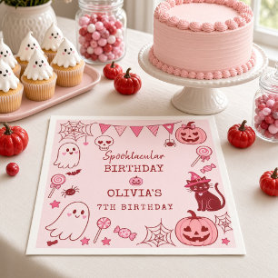Servilleta De Papel Dulce Fantasma Rosa Rojo Personalizado Halloween