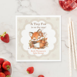 Servilleta De Papel Dulce Fiesta de Bebé Zorro Otoño Acogedor Fiesta A
