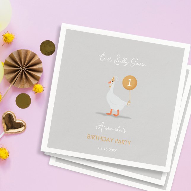 Servilleta De Papel Dulce fiesta de cumpleaños de Gray Silly Goose (Subido por el creador)