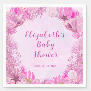 Servilleta De Papel Dulce Fiesta Rosa Bajo el Mar para Baby Shower de