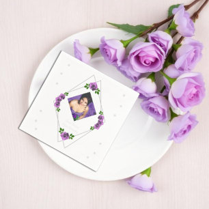 Servilleta De Papel Dulce geométrico morado Rosa plateado 16