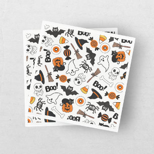 Servilleta De Papel Dulce Halloween espeluznante negro y naranja