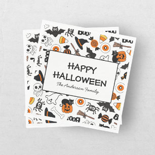 Servilleta De Papel Dulce Halloween espeluznante negro y naranja