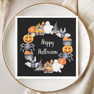 Servilleta De Papel Dulce ilustración de Halloween feliz negro para fi