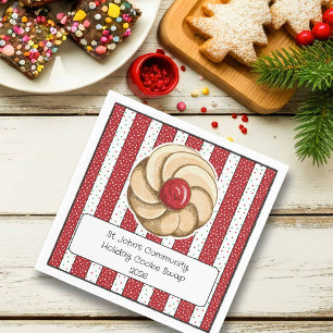 Servilleta De Papel Dulce intercambio de galletas italianas, rayas roj