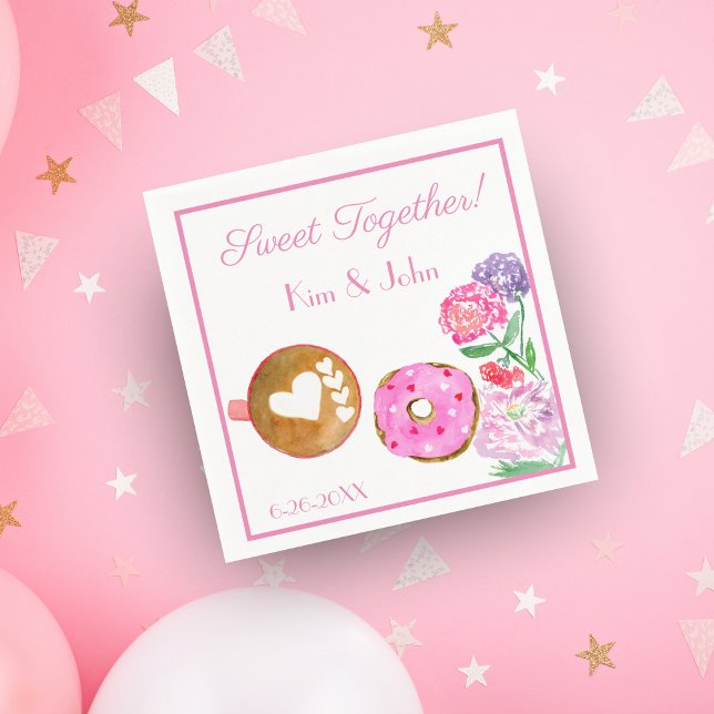 Servilleta De Papel Dulce Juntos Donut Rosa Con Latte (Subido por el creador)