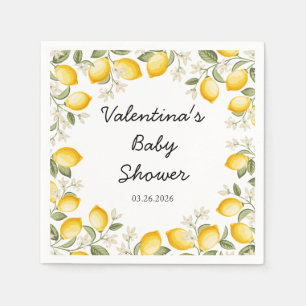 Servilleta De Papel Dulce Limón Fruta Cítrica Verano Shower Bebé Cuadr