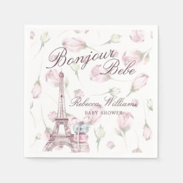 Servilleta De Papel Dulce Macaron Bonjour Bebe Paris Ducha bebé