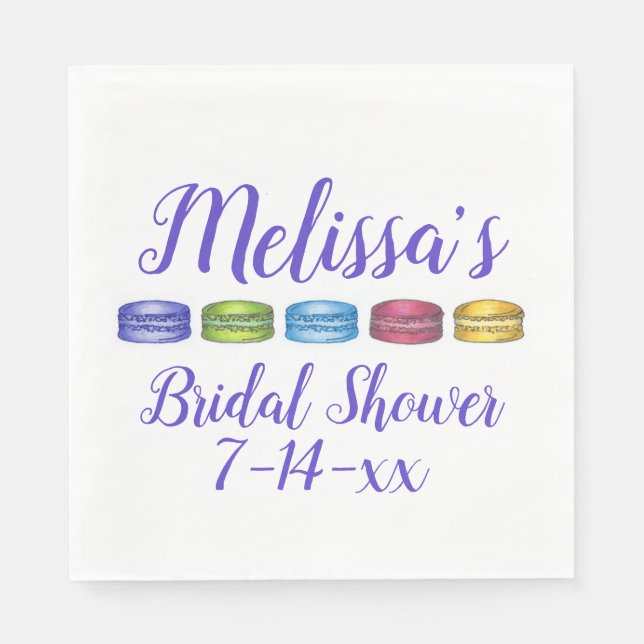 Servilleta De Papel Dulce Macarón Francés Galleta Pastelería Despedida (Anverso)