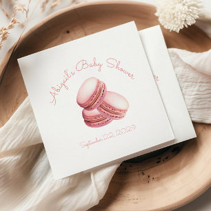 Servilleta De Papel Dulce Macaron Galleta Rosa Fiesta de Bebé Niña