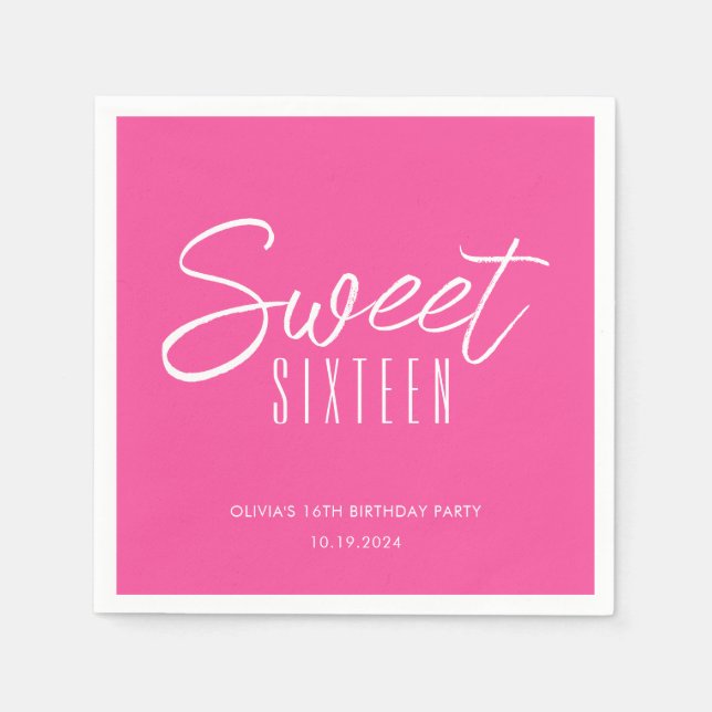Servilleta De Papel Dulce moderno Dieciséis chicas rosados calientes 1 (Anverso)