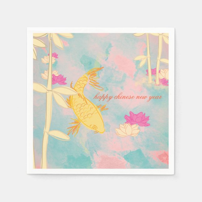 Servilleta De Papel Dulce Naranja Koi (Anverso)