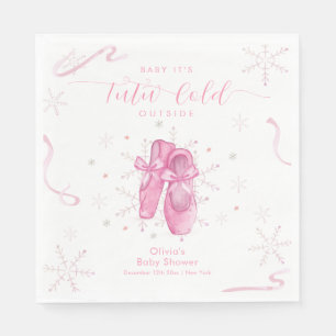 Servilleta De Papel Dulce Nieve Copo de Bailarina Niña Baby Shower