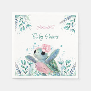 Servilleta De Papel Dulce niña tortuga rosa Baby Shower