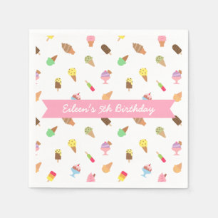 Servilleta De Papel Dulce Patrón Colorido de Helado Cumpleaños