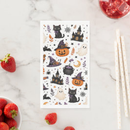 Servilleta De Papel Dulce patrón sin fisuras de Halloween con gatos ne