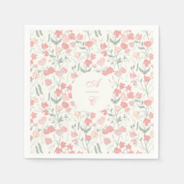Servilleta De Papel Dulce Pea Floral Rosa y Crema