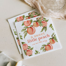 Dulce Peach Baby Shower Napkins
