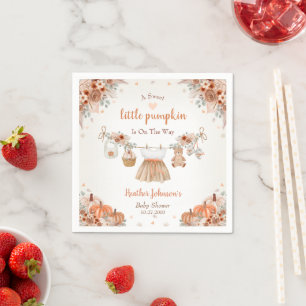 Servilleta De Papel Dulce Pequeña Calabaza Baby Shower de Otoño