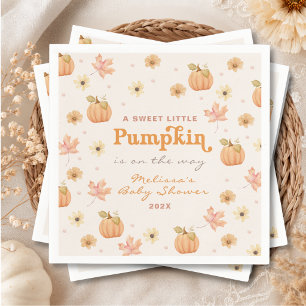 Servilleta De Papel Dulce Pequeña Calabaza Floral Otoño Baby Shower