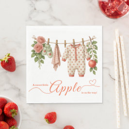 Servilleta De Papel Dulce Pequeña Ducha de Bebé Manzana | Otoño Rústic