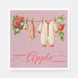 Servilleta De Papel Dulce pequeña manzana Baby Shower | Otoño Rústico 