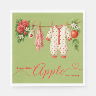Servilleta De Papel Dulce pequeña manzana Baby Shower Otoño Rústico