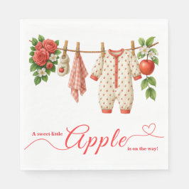 Servilleta De Papel Dulce pequeña manzana Baby Shower | Otoño Rústico 