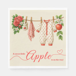 Servilleta De Papel Dulce pequeña manzana Baby Shower | Otoño Rústico 