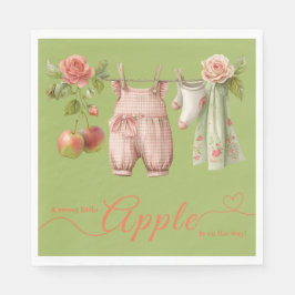Servilleta De Papel Dulce pequeño baby shower de manzana | Otoño rústi