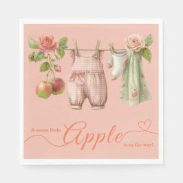 Servilleta De Papel Dulce pequeño baby shower de manzana | Otoño rústi