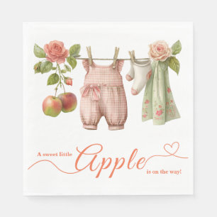 Servilleta De Papel Dulce pequeño baby shower de manzana Otoño rústi