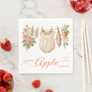 Servilleta De Papel Dulce Pequeño Manzano Baby Shower Otoño Rústico