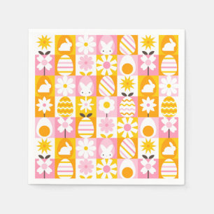 Servilleta De Papel Dulce primavera Easter Patchwork 