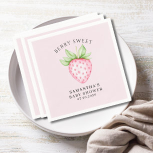Servilleta De Papel Dulce Rosa de Fresa para Baby Shower de Niña