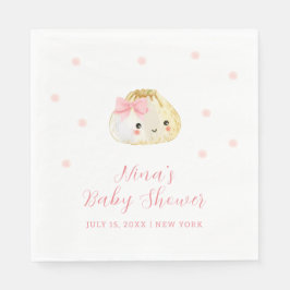 Servilleta De Papel Dulce rosado Pequeño Chica Dumpling Baby Shower
