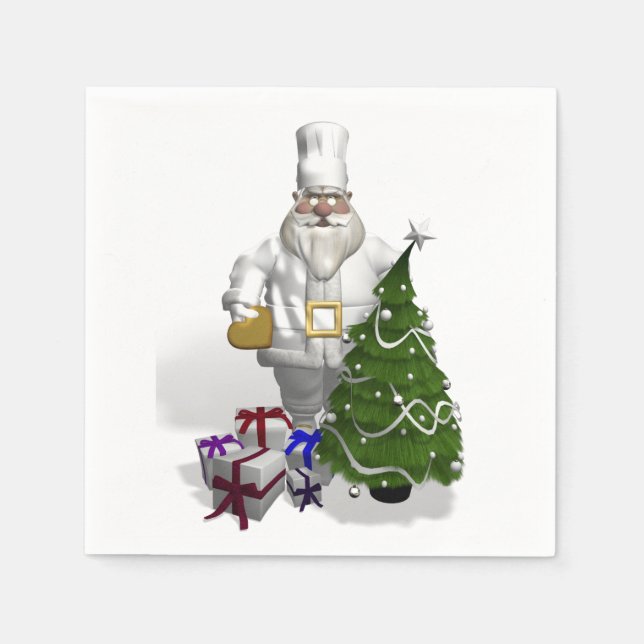 Servilleta De Papel Dulce Santa Claus Chef (Anverso)