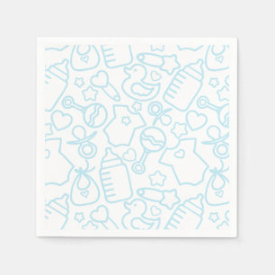 Servilleta De Papel Dulce Sprinkles Azul Blanco