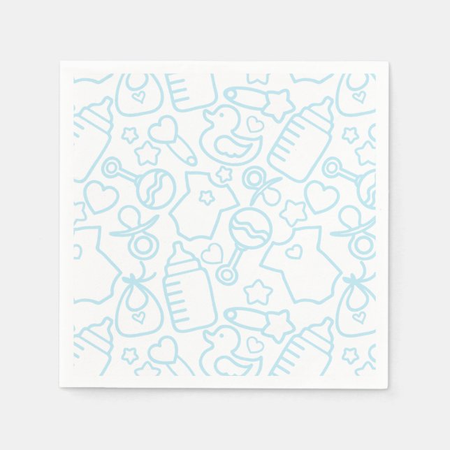 Servilleta De Papel Dulce Sprinkles Azul Blanco (Anverso)