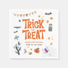 Servilleta De Papel Dulce truco o trato de Halloween 5º cumpleaños