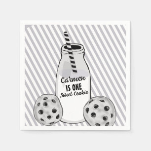 Servilleta De Papel Dulce Uno de Leche y Galleta Primer Cumpleaños