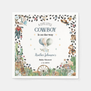 Servilleta De Papel Dulce vaquero occidental acuarela Baby Shower