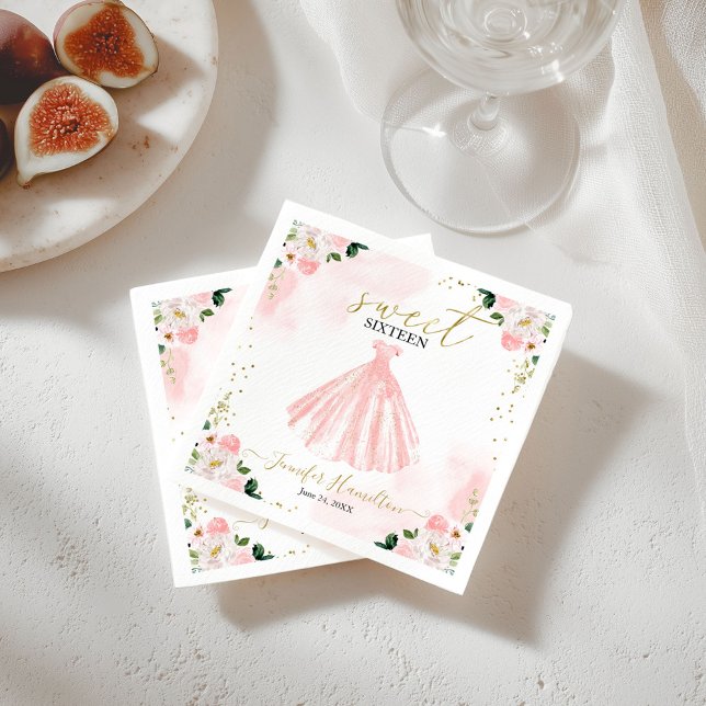 Servilleta De Papel Dulce Vestido Rubor Floral Rosa (Subido por el creador)