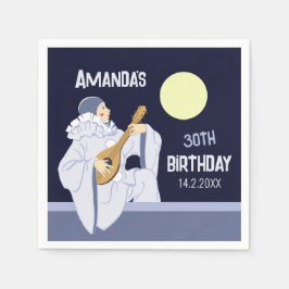 Servilleta De Papel Dulce vintage Pierrot payaso lute moon CC1272 Fies