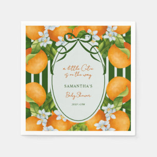 Servilleta De Papel Dulcecito Naranjas Rayadas Citricos Baby Shower
