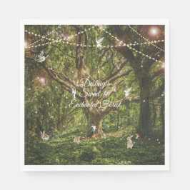 Servilleta De Papel Dulces 16 hadas conejos Bosque Encantado Luces
