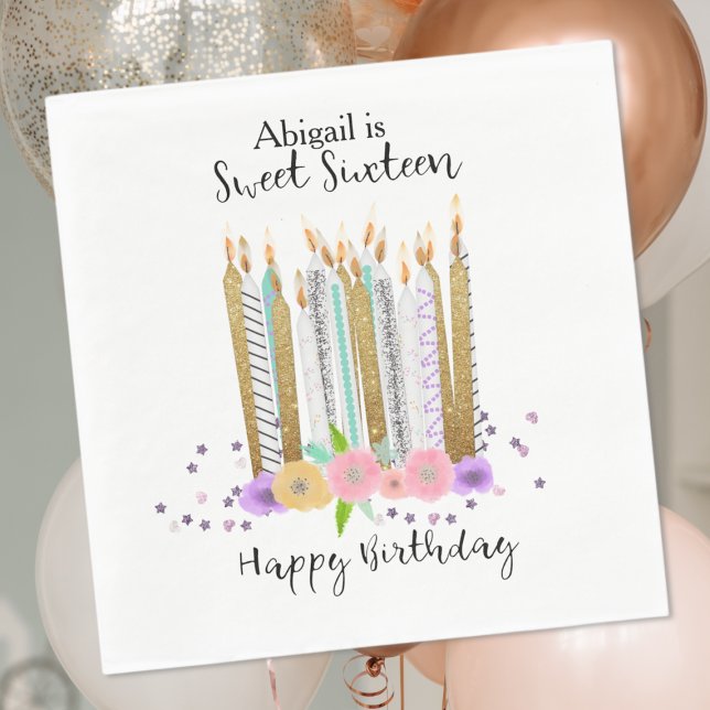 Servilleta De Papel Dulces 16 Velas de cumpleaños (Subido por el creador)